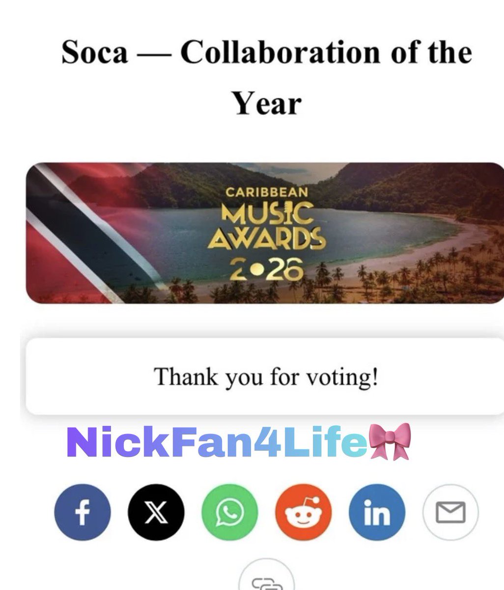 PrettyHustlerzz's tweet photo. I Love Supporting The ๐@NICKIMINAJ !
#Barbz Continue To Place Your Votes There Is No Limit On Voting Letโs Go ๐๐๐
๐ณ๏ธ #CaribbeanMusicAwards #NickiMinaj #EskimoRemix #Barbz https://t.co/hwwPSAYVpW