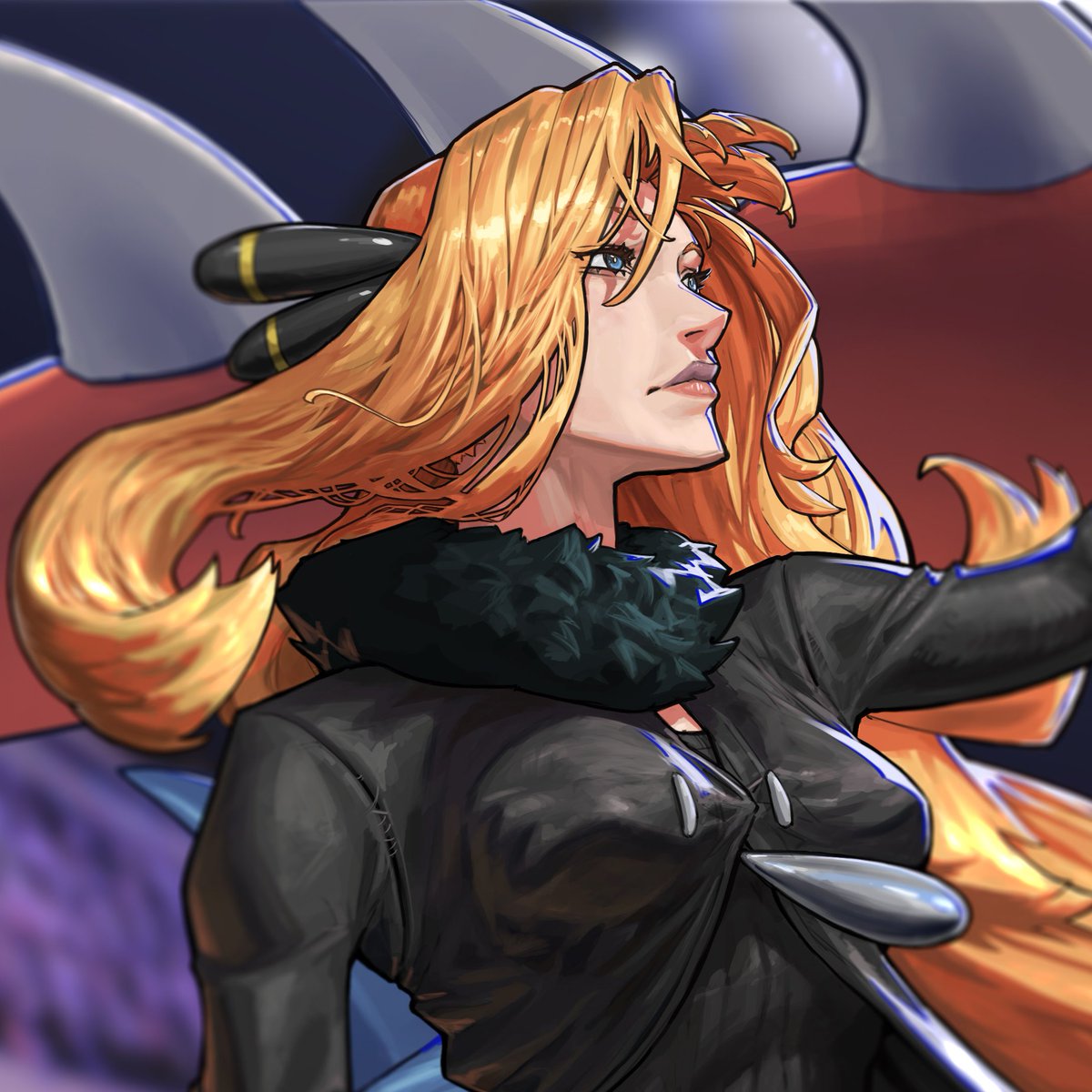 ALiteralCAR's tweet photo. Cynthia and Garchomp closeups https://t.co/WIWCgGOflb