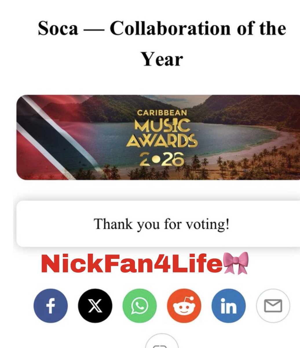 PrettyHustlerzz's tweet photo. I Love Supporting The ๐@NICKIMINAJ !
#Barbz Continue To Place Your Votes There Is No Limit On Voting Letโs Go ๐๐๐
๐ณ๏ธ #CaribbeanMusicAwards #NickiMinaj #EskimoRemix #Barbz https://t.co/hwwPSAYVpW