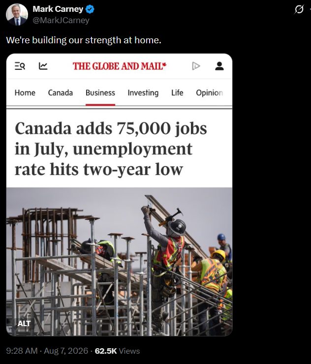 veggieto's tweet photo. @EdKrassen While your president sleeps through press conferences, posts deranged rants on social media, calls Canada “nasty,” and JD Vance insists Canada is doing terribly, I thought, given the horrible U.S. jobs numbers released today, I’d share this little nugget. https://t.co/SP901WJdcF