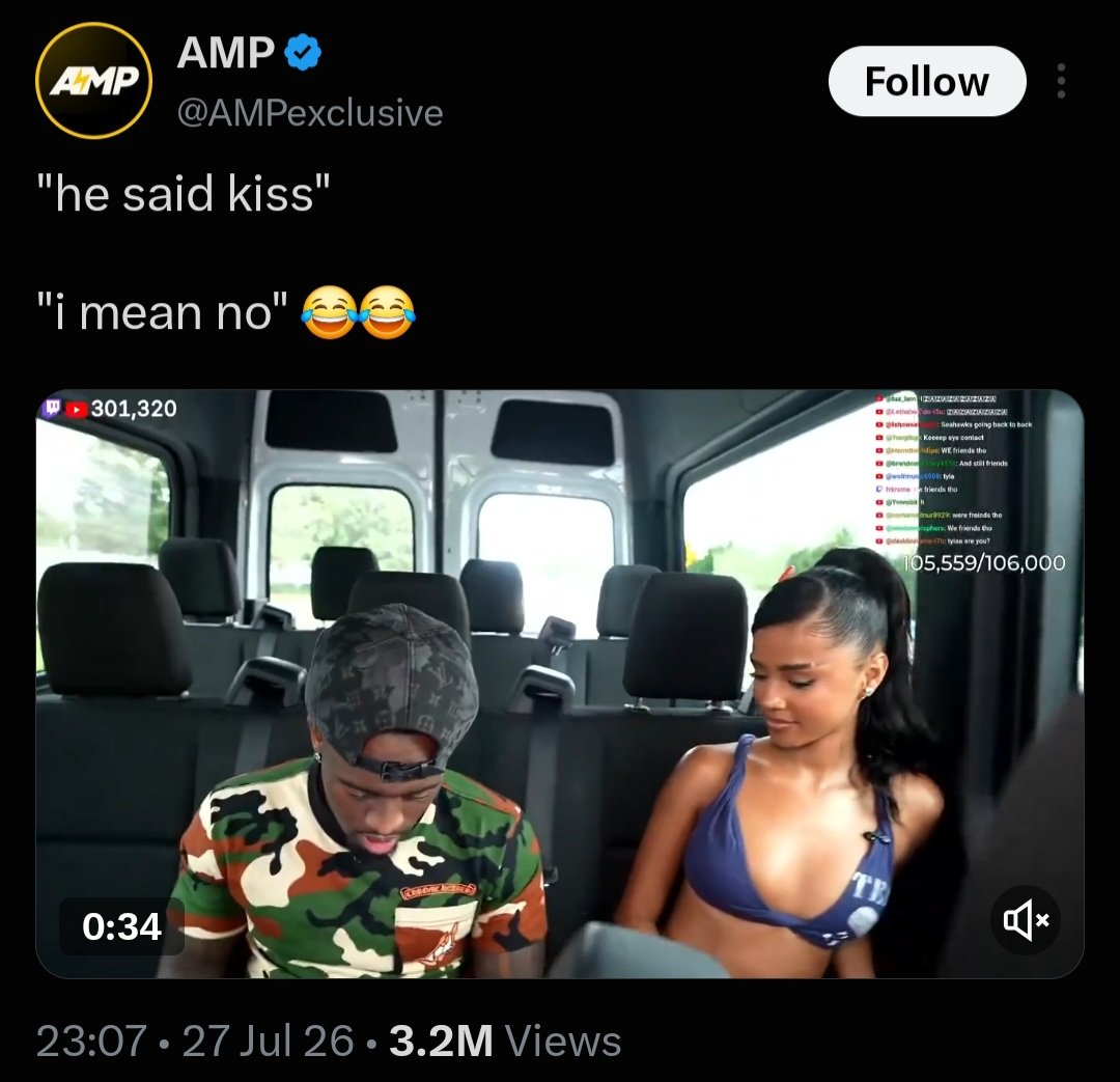 guzu_p's tweet photo. She treated Kai Cenat like he was stained with dog poop just to get the same reaction from Rema.

Another day to remind you that woman you're mumuing yourself for has another guy she's feeling but he doesn't rate her.

As a man, the only reason a woman is acting up around you is because you're not just him.