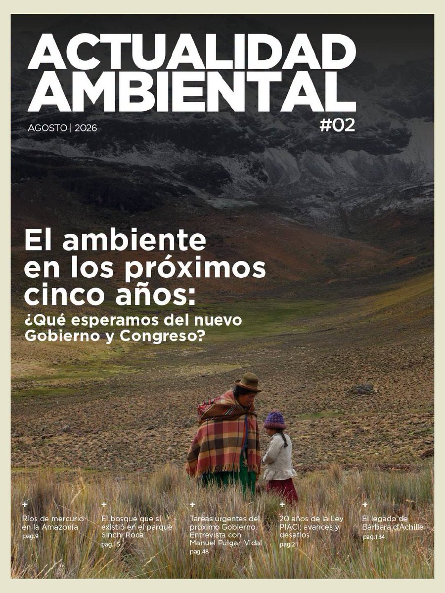 actualidadspda's tweet photo. 📷¡Ya está disponible la segunda edición de la Revista Actualidad Ambiental! 
📷Presentamos un análisis sobre el panorama ambiental del Perú y los retos para los próximos cinco años. Además abordamos otros temas cruciales. 
📎Lee y descarga la revista: https://t.co/1hkIJErXkS https://t.co/X0S8SBE9er