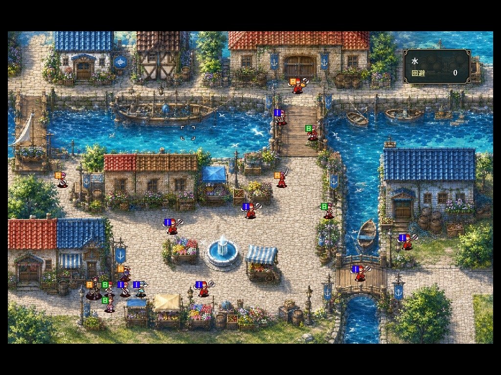 APQl46aSxgAJnOp's tweet photo. #SRPGstudio
#スーパーゲ制デー

個人制作でSRPG作品「Redemptions Ocean」という作品を製作中です。

リアル感のある美麗なマップ、他のSRPGstudio作品では見られない独自性の強いシステムを多数採用した意欲作です。

戦闘システムも独自に作ったのはもちろん、ガチャなどのギャンブルもあります🤯 https://t.co/4c5oUADEjn
