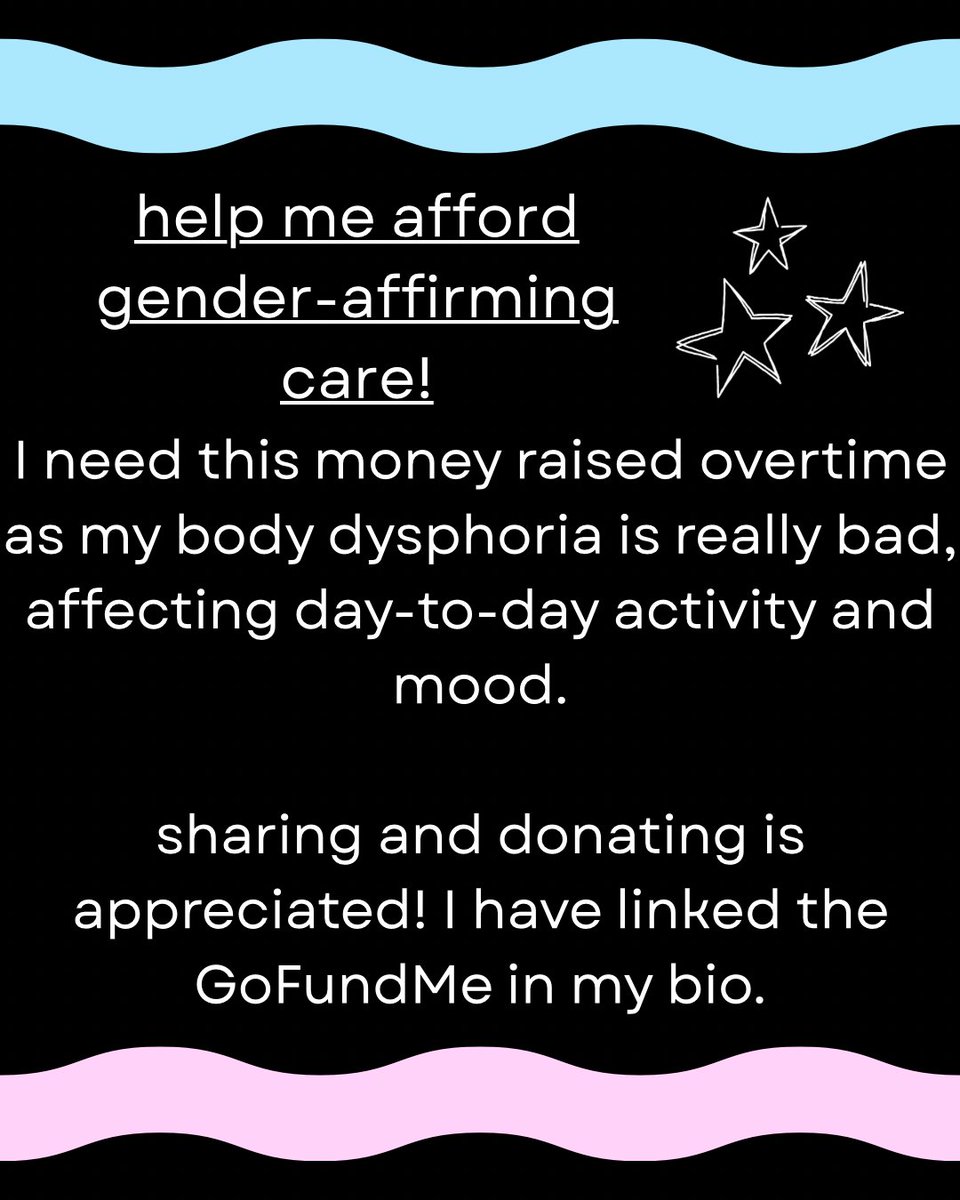 cybermelodys's tweet photo. Hi I'm funding for gender-affirming care! My gender dysphoria is VERY bad and prevents me from functioning as well as I could without it. 

£757 away from the goal! It's reachable if as many people share and donate £5 as possible!

https://t.co/KXE8Kql6pL https://t.co/XjI4oCX9x7