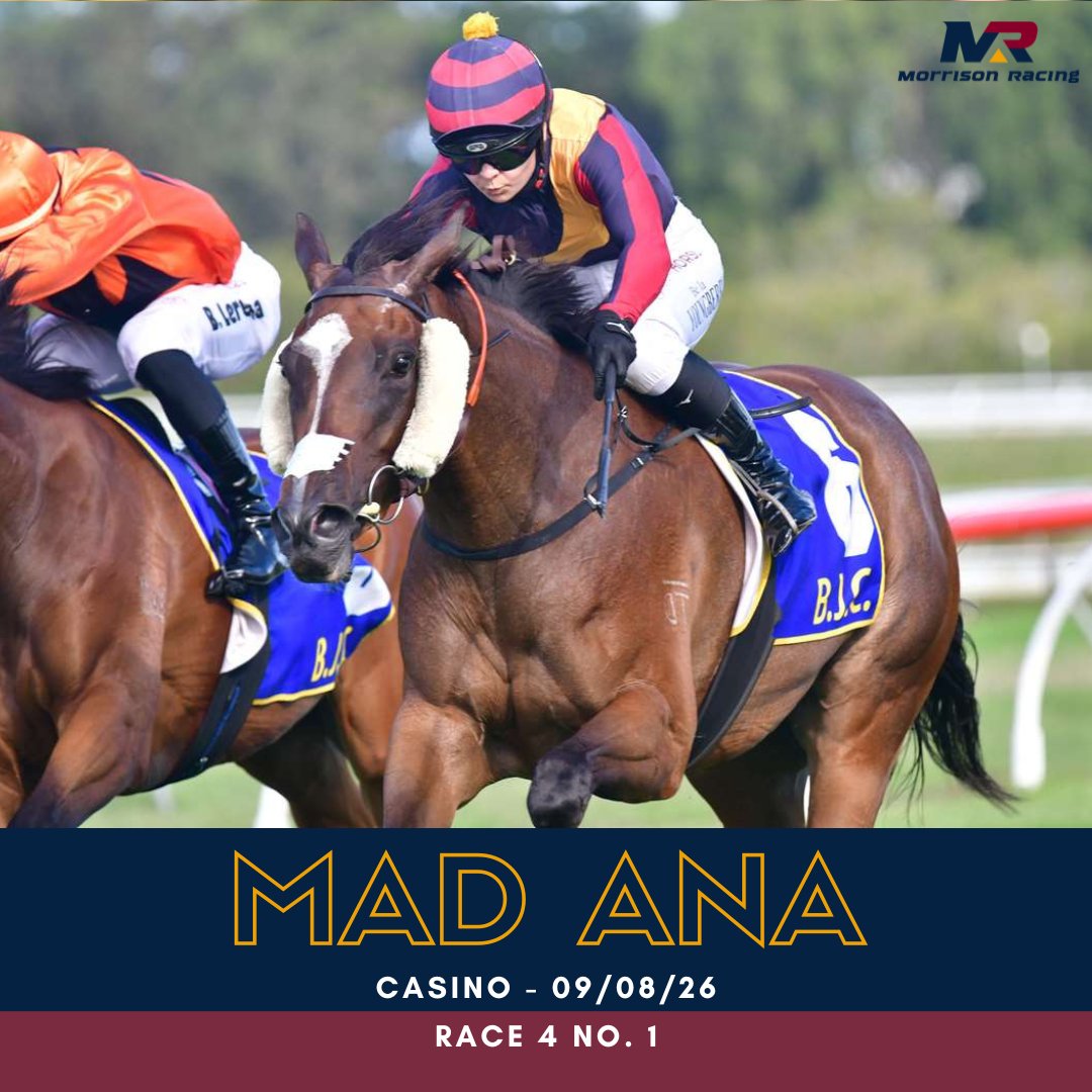mmorrisonracing's tweet photo. 🎰 MAD ANA looks to hit the jackpot at Casino 

🏋️ The mare will have to carry the big weight but gets some relief from apprentice Grady Spokes ✳️

Good luck to her owners 💪 https://t.co/wyk8ltDFo9