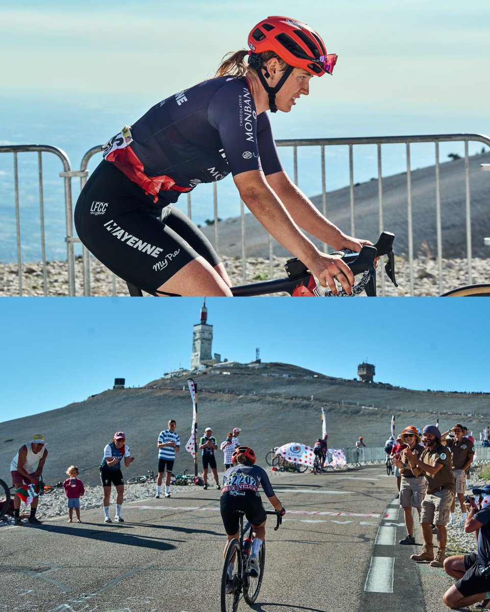 MayenneCycling's tweet photo. L'équipe Mayenne Monbana My Pie n'avait pas peur du Mont Ventoux!

Fiona Mangan a pris part à l'échappée du jour👏
Belles ascensions de Karo et Marine 💪

On entame le dernier week-end avec une envie et une motivation intactes 👊

#MayenneProCycling #MayenneMonbanaMyPie #TDFF2026 https://t.co/JqZKxc5D6b