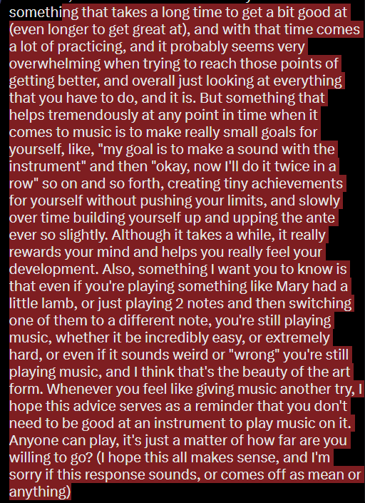 SinderSparkDEV's tweet photo. @mithseal I like to think that everyone has the ability to play music. I don't think there are people who aren't made for music, but rather, they can't do it "yet." What I mean by that is that although you might not be able to do it now, there will be a time where you can. Music is- https://t.co/5T2wCLMPHJ