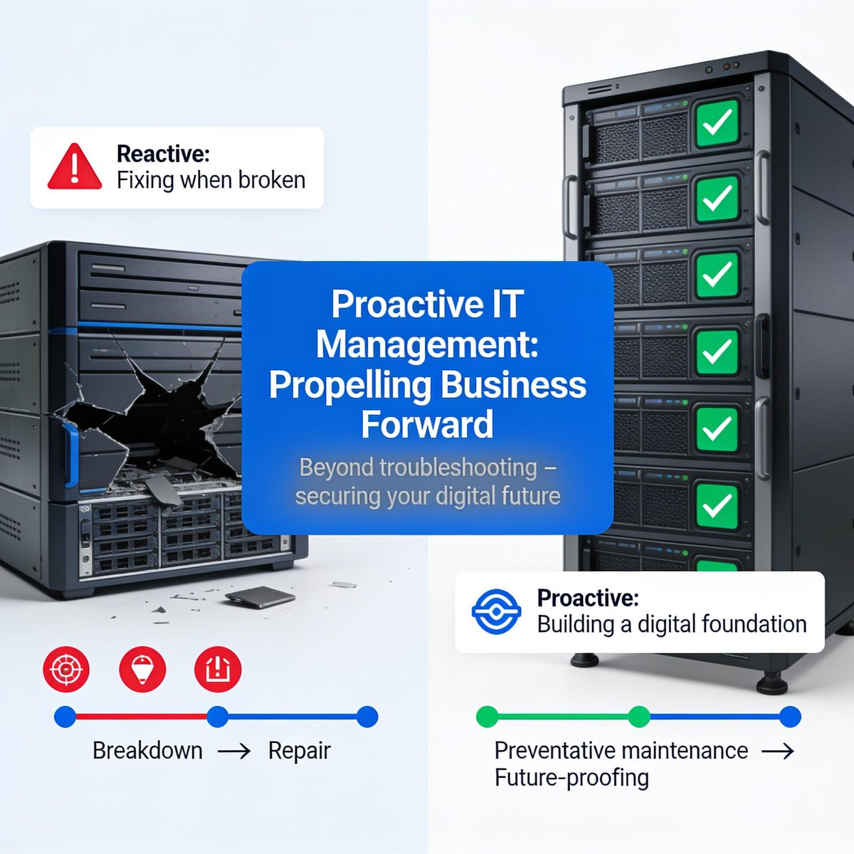 RemoteTechsInc's tweet photo. Proactive IT isn't just about fixes; it's about building a strong digital foundation for growth. Prevent disruptions, align tech with goals, and free your team for core business.

What are your top IT challenges? Share below! 👇

#ManagedIT #ITStrategy https://t.co/Dgwm2u1PG2