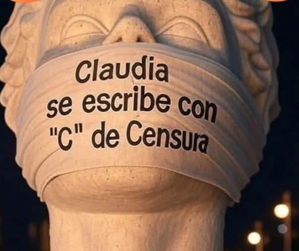 Lord_SxTwo's tweet photo. @CarlosLoret #LeyCensura
#MorenaEsUnNarcoPartido 
Censura con C de @Claudiashein https://t.co/dY6fADRsQ8