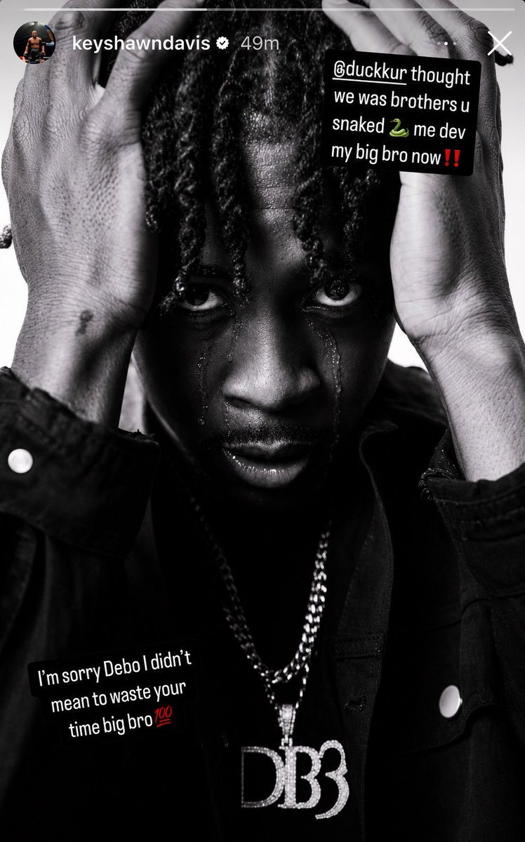 raydve48615's tweet photo. This nigga going through it
#freekeyshawn #db3 #dontbox3iltes https://t.co/MEXh8c2YiH