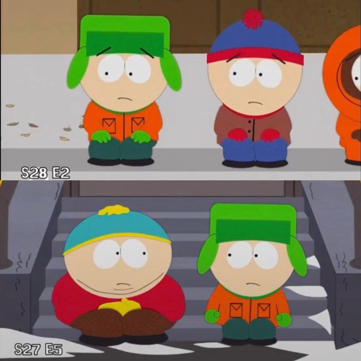 lainfangirl1's tweet photo. The difference in kyle’s body language when he’s talking to stan vs cartman in the latest seasons https://t.co/Y5yYFwSCpd