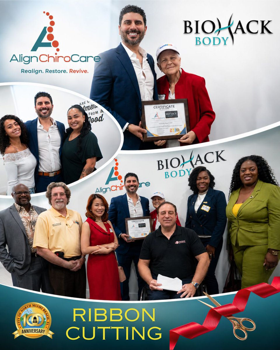 CityNMB's tweet photo. Thank you to everyone who joined us for the Grand Opening &amp; Ribbon Cutting of Align Chiro Care &amp; BioHack Body. We appreciate the incredible support from our community and look forward to helping you look, feel, and perform your best. #GrandOpening #Wellness https://t.co/gzTUGijVmh