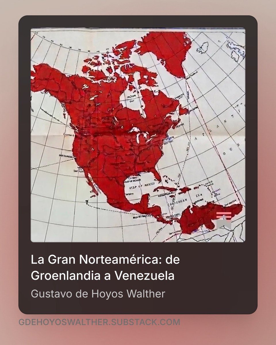 gdehoyoswalther's tweet photo. Para México la doctrina #Donroe y su “Gran Norteamérica” no es un tema abstracto: Por un lado, nos coloca como el socio privilegiado del proyecto. Por otro, esa visión no distingue entre aliado y subordinado. Lo escribo en @elsolde_mexico y @OEMenlinea. 🔗https://t.co/UN8vaJT2m3 https://t.co/luDPFhF6Zq