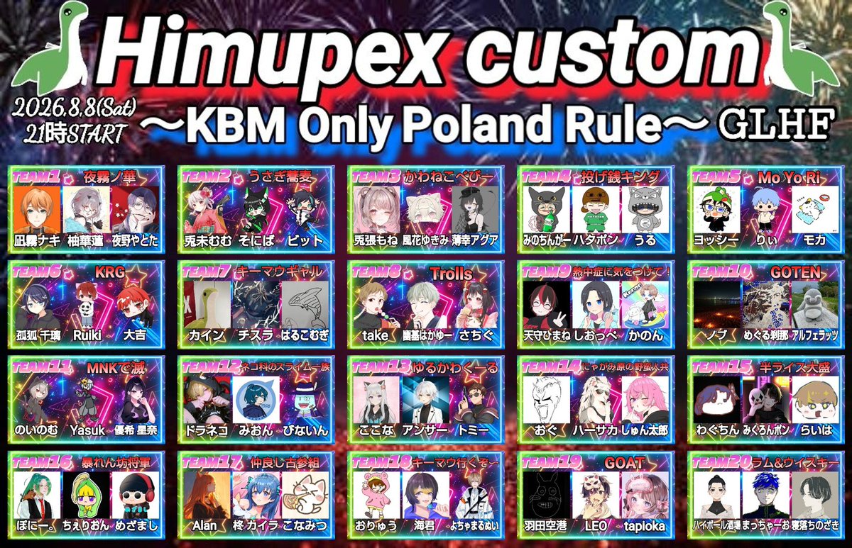 futureright0201's tweet photo. おはひむ⸜(*˙꒳˙*)⸝

本日はHimupex custom✨️
～KBM Only Poland Rule～本番‼️

参加者の皆様よろしくお願い致します🙇
19時45分よりメンバー紹介🎶
https://t.co/43Jl50hJUW
SYNCチャンネルにて
実況/解説：紫月はるさん/たなさん

コメント頂けますと嬉しいです。

#Apexカスタム
#SYNC
#Himupex https://t.co/omBjpAhSBh
