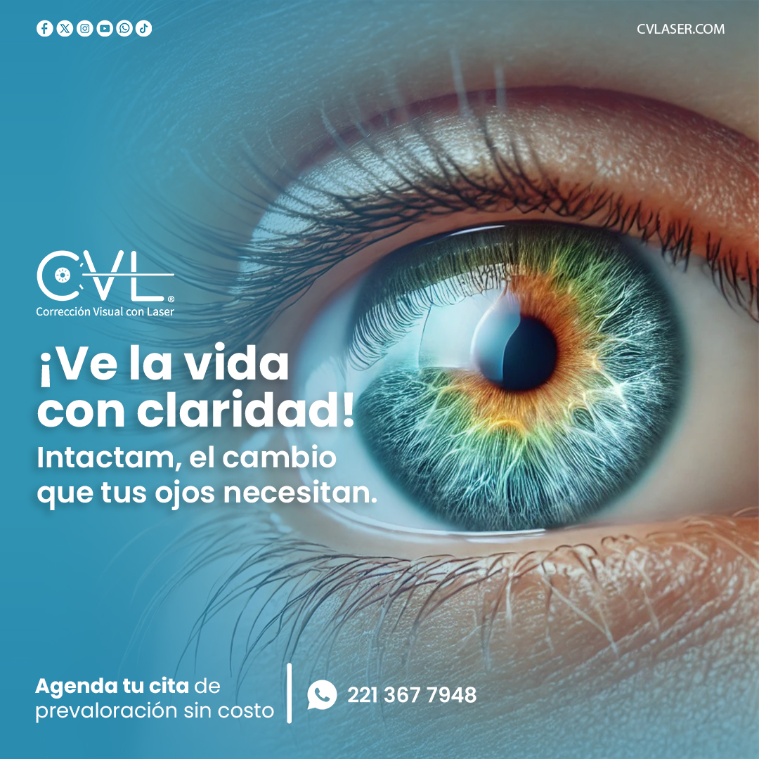 GarantiaCVL's tweet photo. INTACTAM representa una nueva forma de cuidar tu visión con precisión, tecnología y seguridad 👁️✨. 

📍 Agenda tu valoración sin costo , el cambio comienza.
📩 Contáctanos ☎222 248 7209/248 7120 o envíanos un 📲WhatsApp al 221 367 7948

#CVL #VidaSinLentes #Miopía #Astigmatismo https://t.co/naNx17yx64