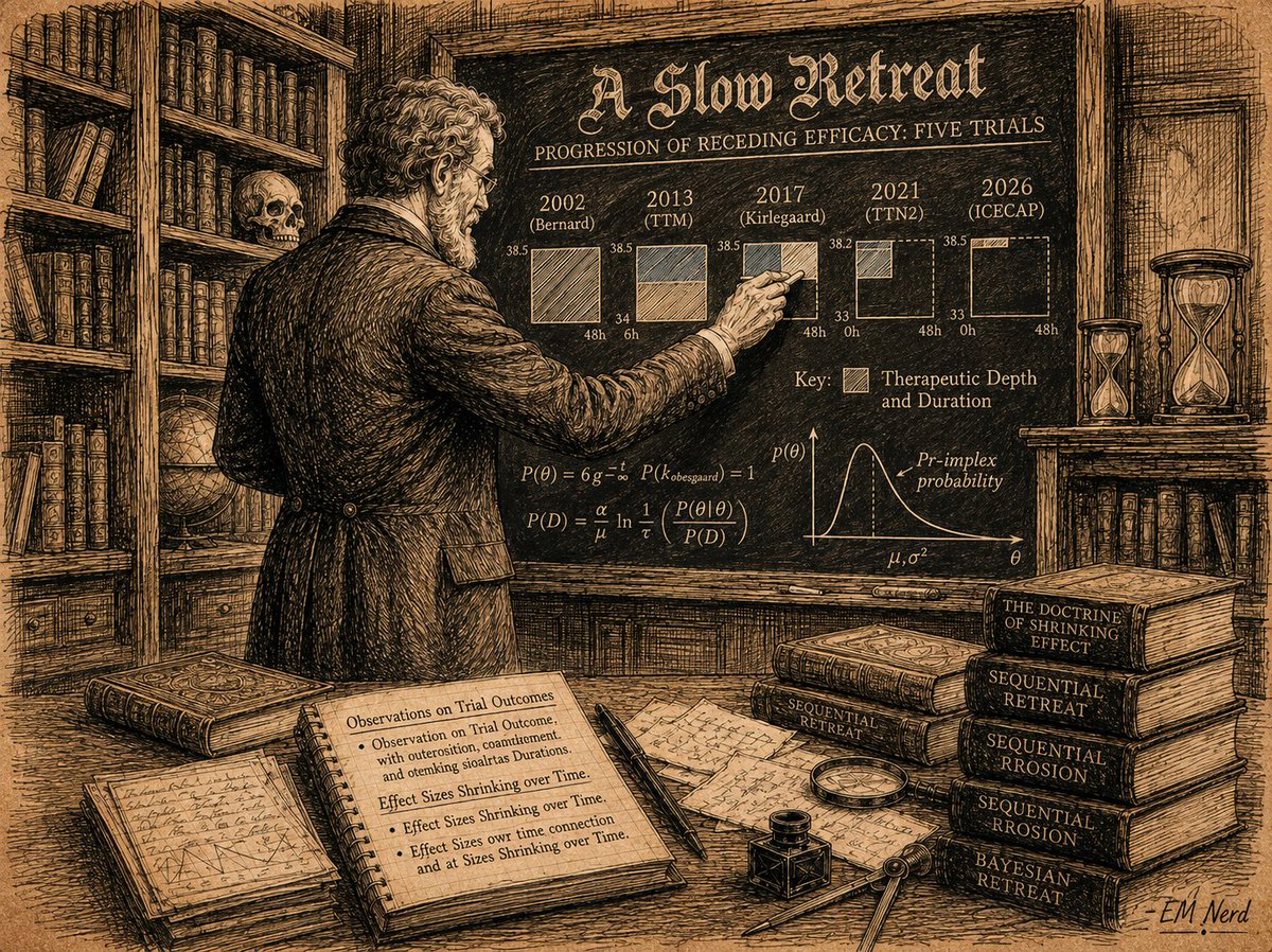 TheEMNerd's tweet photo. Imagine, for a moment, that targeted temperature management (TTM), the standard of care in post cardiac arrest management for more than two decades, was built on a false premise from the very beginning. A Slow Retreat https://t.co/eKHkjqYNmU https://t.co/jwzIvKpH4c