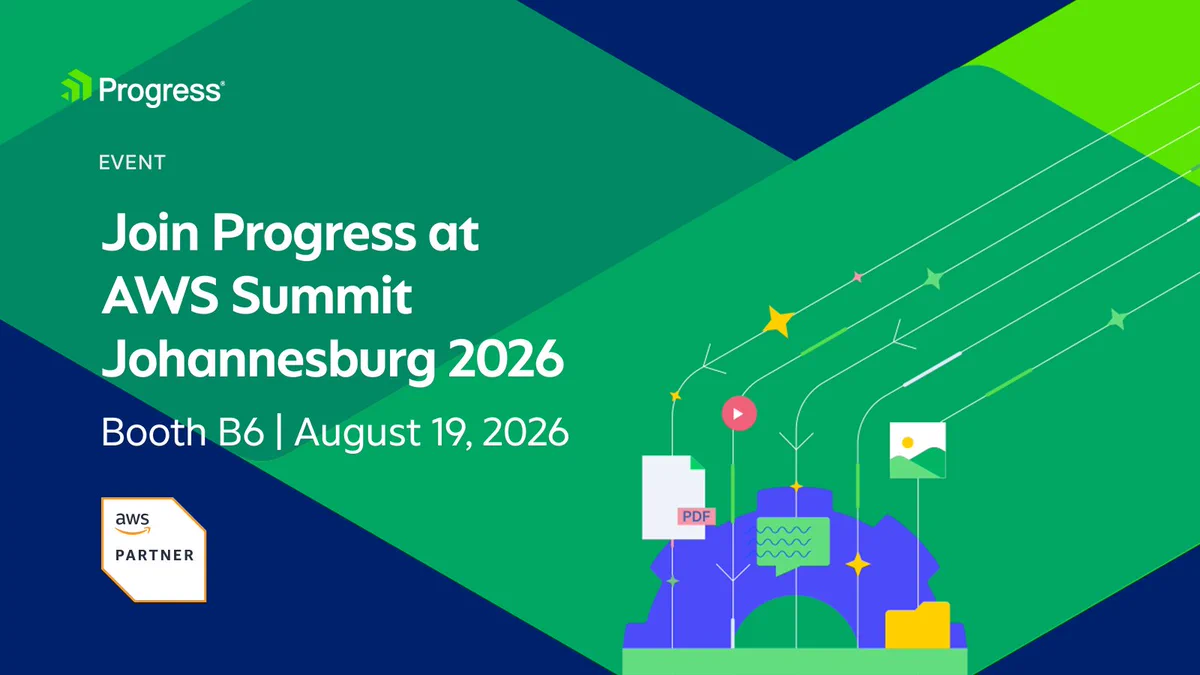 Event banner: Join Progress at AWS Summit Johannesburg 2026