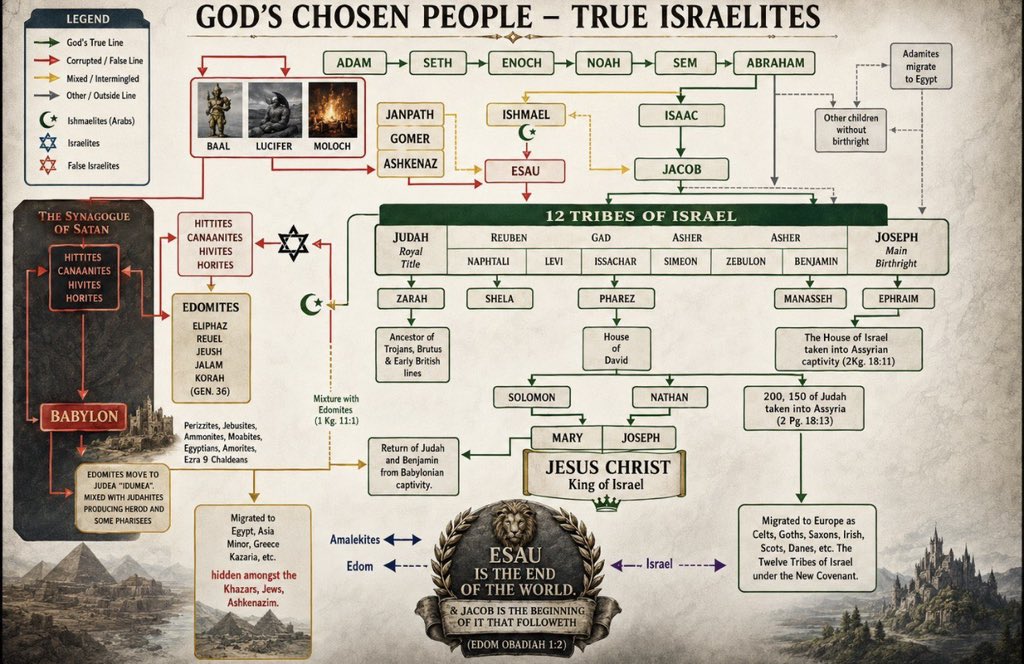 mladner30's tweet photo. Since the propaganda is at an all time high, figured I would share some good to knows. 

How to Combat Common Zionist Defenses & Arguments. Here are the most frequent arguments you’ll encounter, along with precise, calm responses:

1. “Jesus was a Jew, so you have to support Israel”
•  Jesus was a Galilean Israelite. He was not a modern AshkeNAZI Jew.
•  He fiercely criticized the Pharisees (the direct religious predecessors of modern Rabbinic Judaism). He called them “children of the devil” (John 8:44) and a “brood of vipers.”
•  Modern Judaism is based on the Talmud, not the Old Testament. The Talmud was written centuries after Christ and contains deeply anti-Christian teachings.
•  Supporting modern Israel because Jesus was Jewish is like saying you must support Saudi Arabia because Jesus spoke Aramaic.

2. “Israel is God’s chosen people, we must bless them”
•  The Old Testament covenant was conditional. God repeatedly warned Israel that disobedience would break the covenant.
•  The New Testament is clear: The Church is the new Israel. Galatians 3:29 “If you belong to Christ, then you are Abraham’s seed.”
•  Revelation 2:9 and 3:9 specifically warn about “those who say they are Jews and are not, but are a synagogue of Satan.”
•  Blessing those who openly mock Christ is not blessing Israel it’s blessing those who hate Him.

3. “This is just antisemitism / You’re a Nazi”
•  Pointing out Jewish overrepresentation in destructive movements is not hatred, it’s pattern recognition.
•  Criticism of Israel is not criticism of all Jews. Many religious Jews (especially Orthodox) strongly oppose Zionism.
•  The term “antisemitism” is deliberately weaponized to shut down legitimate criticism of Jewish power and Israeli behavior.

4. “The Jews have a right to their ancestral homeland”
•  By that logic, Greeks have a right to Turkey, Italians to North Africa, and Native Americans to the entire United States.
•  The Jews were gone from that land for nearly 2,000 years. Most modern Israeli Jews are Ashkenazi with primarily European ancestry.
•  “Ancestral homeland” claims lose their weight after two millennia of absence.

5. “But Christians and Jews worship the same God”
•  No. Christians worship the Triune God (Father, Son, and Holy Spirit). Jews explicitly reject Jesus as God and as Messiah.
•  This is not the same God. The rejection of Christ is the central dividing line in all history.

6. Atheist Argument: “This is just conspiracy theory”
•  It’s not a conspiracy when the same small group of organizations (AJC, ADL, American Jewish Congress) led the charge to remove prayer from schools, pass Hart-Celler, push Nostra Aetate, and support the sexual revolution.
•  When the same ethnic group is massively overrepresented in movements that degrade Christian culture while maintaining extreme ethnic loyalty for themselves, that’s not a conspiracy theory that’s an observable power structure.

7. “Most Jews are secular/leftist, so it can’t be a Jewish thing”
•  This is the weakest argument. Many of the worst actors in history (including many Bolsheviks and current progressive activists) were/are secular Jews.
•  Their lack of religious belief doesn’t erase their ethnic identity or group interests. They still marry Jewish, fund Jewish causes, and protect Jewish power.

8. “But Israel is the only democracy in the Middle East”
•  A democracy that openly calls itself a Jewish ethnostate is a contradiction in terms.
•  Israel has been in a state of perpetual war and occupation since its founding. That’s not a functioning democracy it’s an ethno-supremacist project.