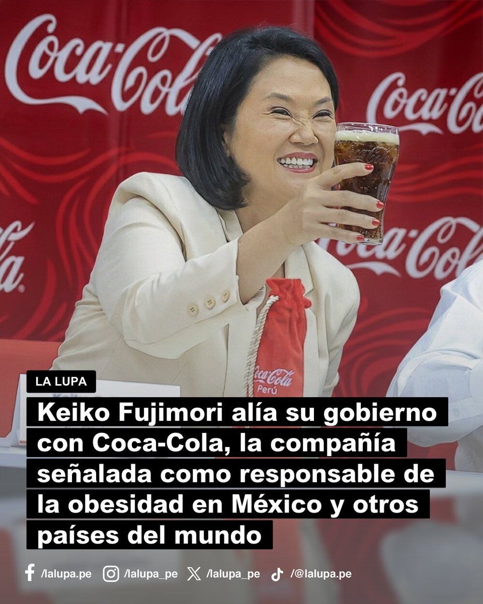 lalupa_pe's tweet photo. Ahora #Perú repite el peligroso libreto de México en el 2000, cuando Vicente Fox otorgó trato preferencial a la marca. Ese libre mercado con impuestos especiales y menos regulación; duplicó ventas y consumo de gaseosas en colegios y disparó la obesidad infantil un 40% en 7 años. https://t.co/7bkvfQgOUl