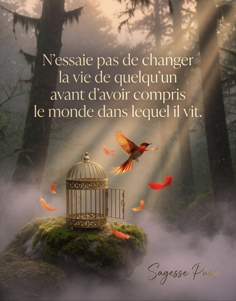 CassidyLoup's tweet photo. "N'essaie pas de changer la Vie 
de quelqu'un avant d'avoir compris 
le Monde dans lequel "elle ou il" vit."
                    ✨🪐✨ https://t.co/tmaM8or16C