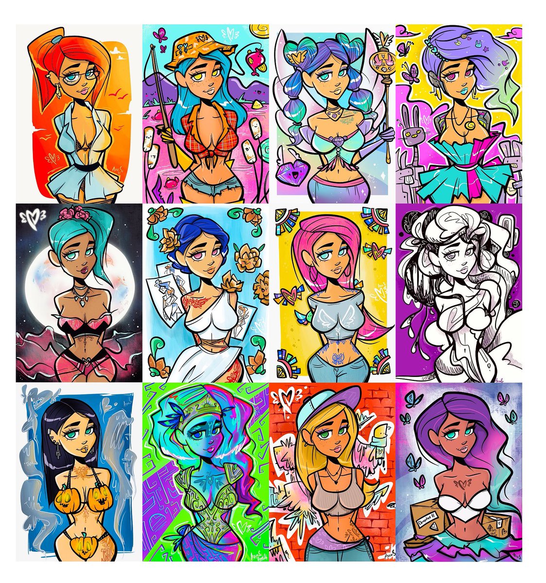 MetaVixensNFT's tweet photo. Since August 2022, holding just one Vixen from the main collection = hand made art made with love and sent monthly to your wallet in the form of MetaVixens Exclusives ✨ 

These are the 12 sent this past year, along with other surprise airdrops along the way💗

Which one is your favourite?

💗✨💗✨💗✨💗✨💗✨💗✨💗✨💗✨💗✨💗