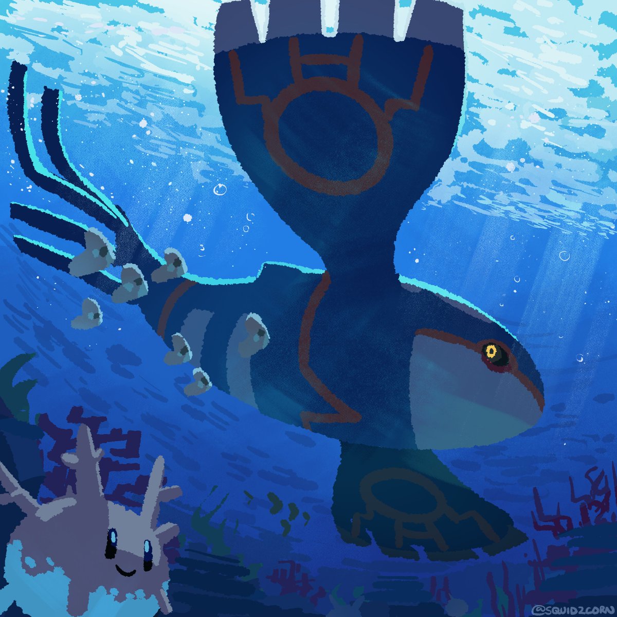 Squid2corn's tweet photo. Caribbean blue 
#pokemon #kyogre https://t.co/7i8EqrPy1e