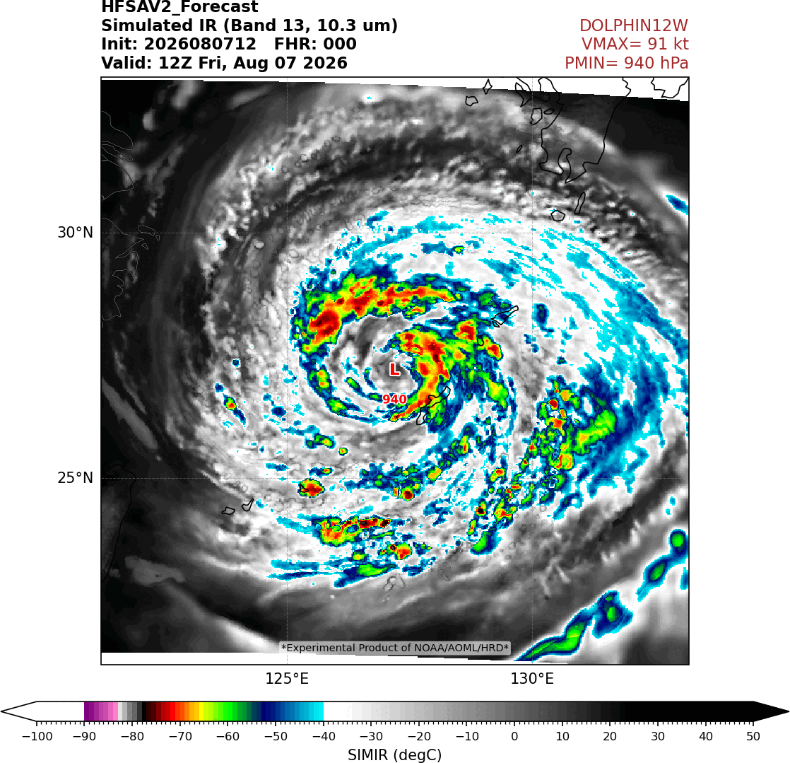 AndyHazelton's tweet photo. We've got some exciting new HAFS graphics we're introducing on our AOML Hurricane Model Viewer: simulated satellite imagery!
Right now we have:
-Simulated IR
-Simulated Mid/Upper WV
-Simulated IR with shear overlaid (like the shear graphic from @UWCIMSS)
These are a nice way to look at both inner-core structure and large-scale environmental forecasts from the models. We have experimental versions of HAFS-B (basin-scale/multistorm) up now, and we'll have the experimental version of HAFS-A run by NOAA OMD on there soon!
Check it out at: https://t.co/cbHGm3rYeS
Also another tease: we're working on a new and modernized version of the website that we hope to have live soon!