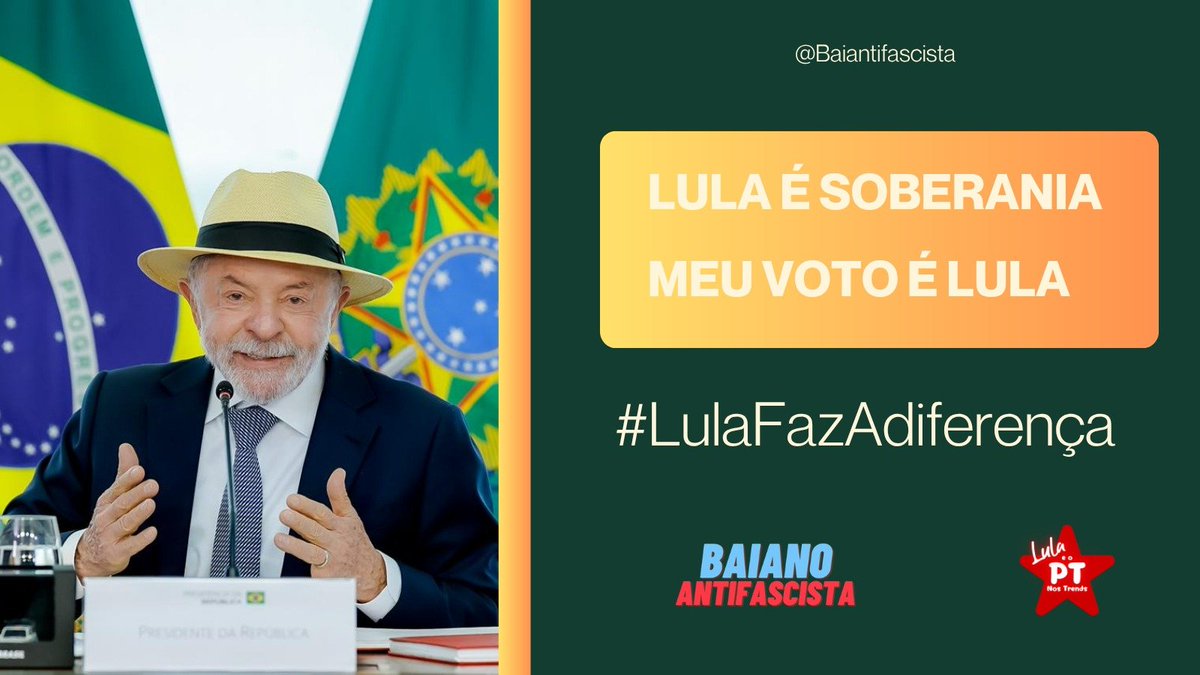 RamosEneildes's tweet photo. LULA É SOBERANIA
MEU VOTO É LULA
#LulaFazAdiferença https://t.co/OiXbRG8ofi
