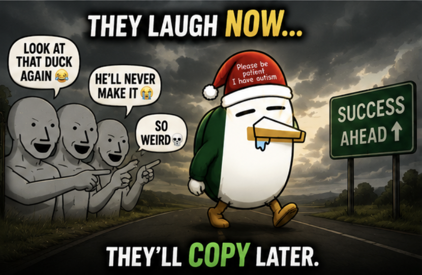Duckonpons's tweet photo. $DUCK lives forever on the blockchain. 🦆⛓️The ones selling for pennies today will be circling back when they realize what they let go of.Remember this moment. Just wait… 👀🔥

https://t.co/nqQKUzRajE https://t.co/3fbybpRkAP