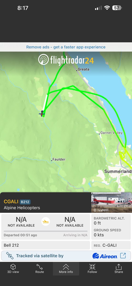 Okanaganscan's tweet photo. These two helicopters are landing in the fire zone removing people that are trapped https://t.co/o6ytNHzghh