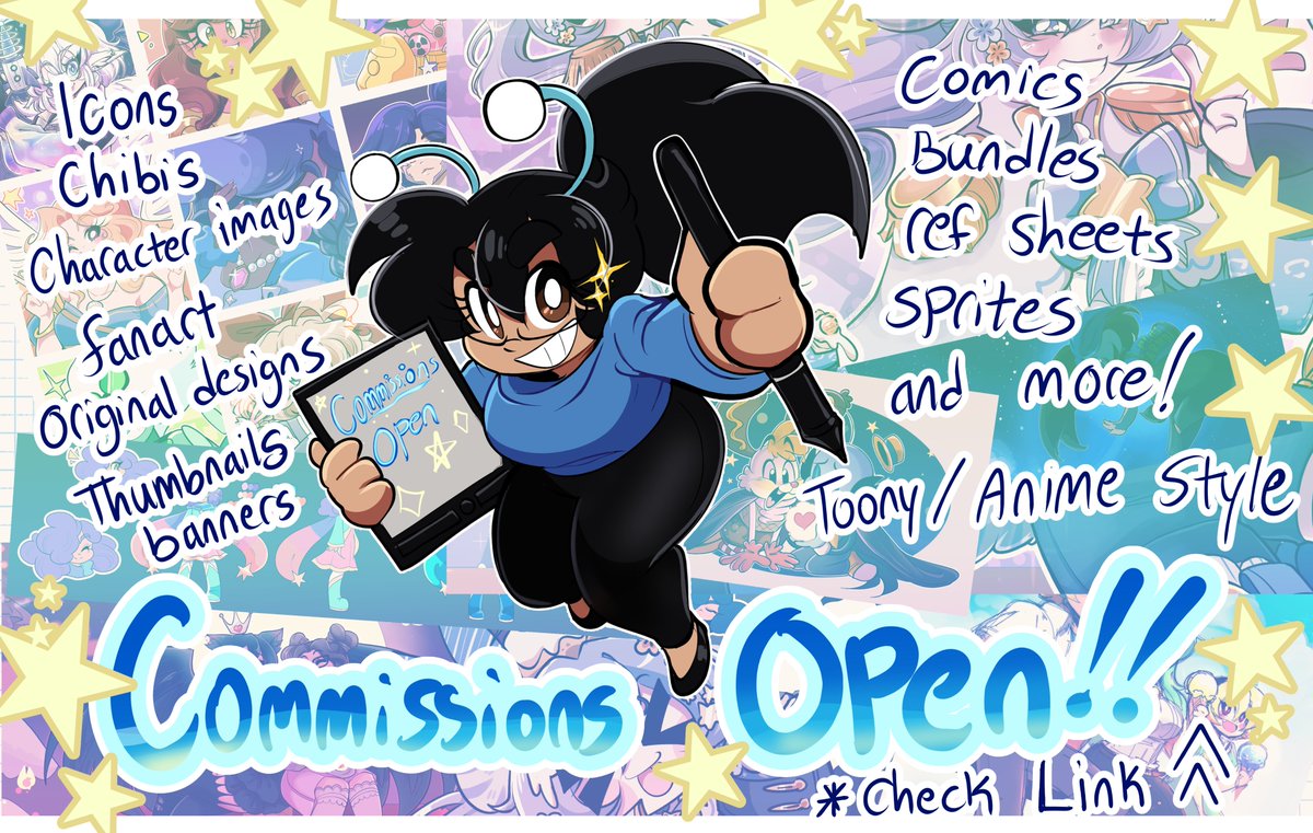 eemapso's tweet photo. Commissions are now open! Please click the link in order to be taken to the website to see what I offer! Make sure to grab a slot before they're gone!
https://t.co/D6wvLvvNBc https://t.co/o9ZUaHmSzk