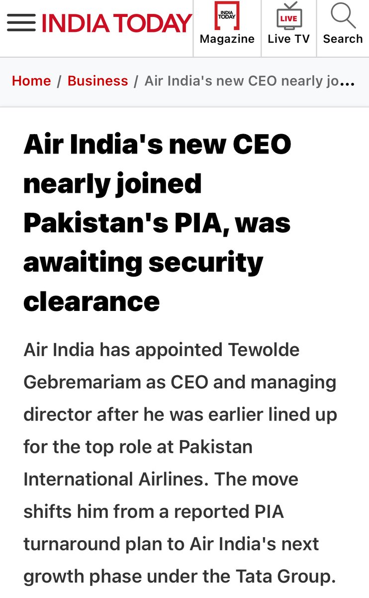 Mushahid's tweet photo. Ex-Ethiopian Airlines chief, once tipped for PIA, takes Air India helm https://t.co/e0Te3B7F2v Such delayed decision-making shows how in the name of ‘security clearance’, opportunities are missed, particularly in the private sector + long bureaucratic red-tape! Air India grabbed a top-notch CEO whom PIA was eyeing because they acted decisively on time! Our obsession with ‘security clearances’ derails not only foreign investment but tourism & trade as well! Time to rethink, revise & reverse this outmoded bureaucratic mindset!