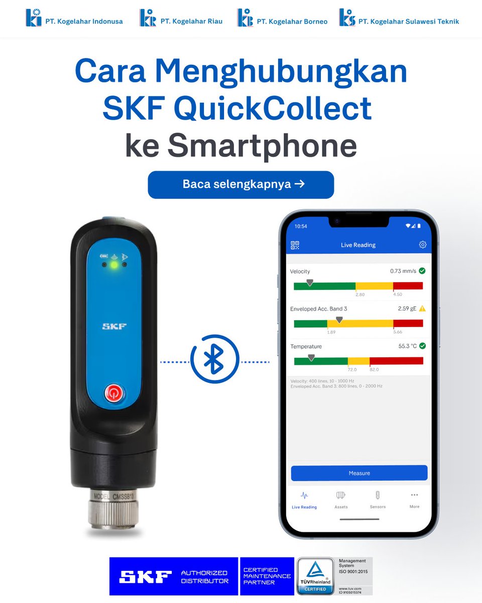 Kogelahar's tweet photo. Langkah-langkah Menghubungkan SKF QuickCollect Sensor ke Smartphone

Ikuti setiap langkahnya agar proses pairing berjalan lancar dan sensor siap digunakan untuk melakukan condition monitoring.

#SKFQuickCollect #ConditionMonitoring  #AssetReliability #SKF #Kogelahar https://t.co/IqlXFrg6zT