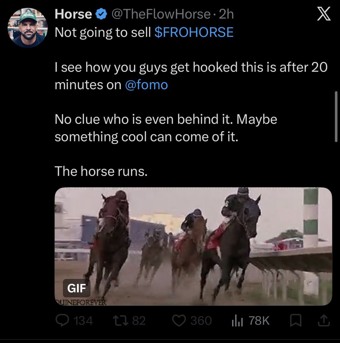 The_FroHorse's tweet photo. Not going to sell $FROHORSE https://t.co/H8xjGzwjqF