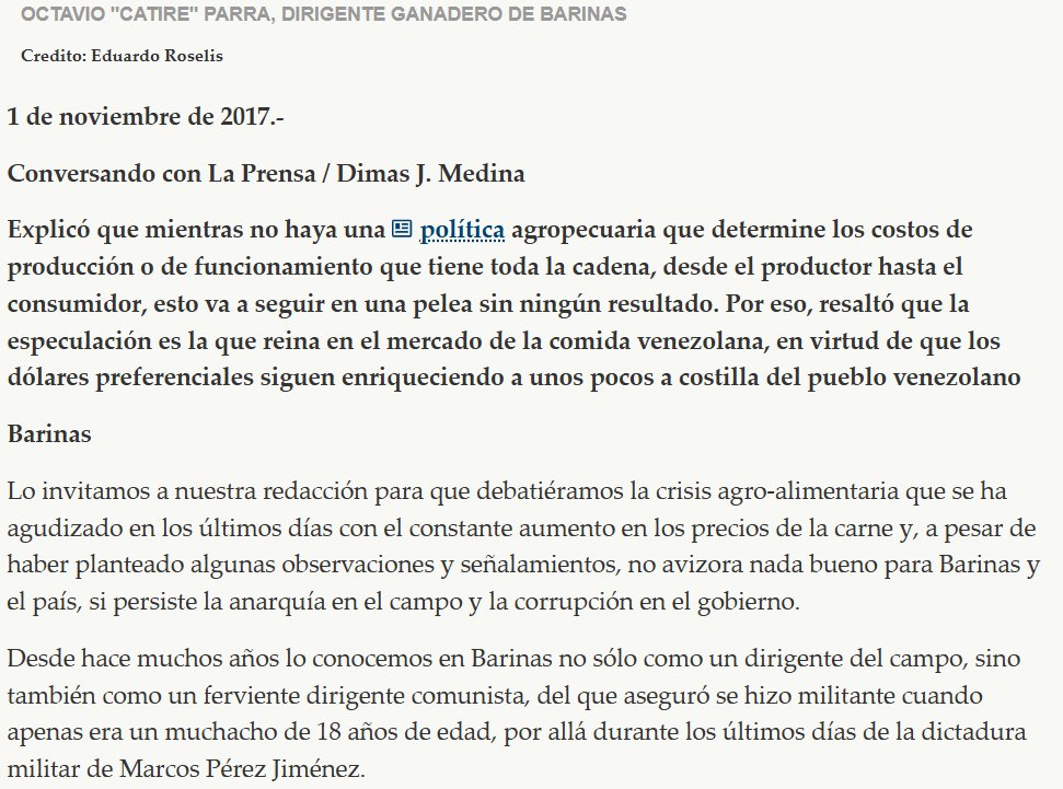 Venezuela3E's tweet photo. El Ganado Perdido de #Venezuela

El arreo más de ganado de toda la historia de Venezuela no lo hizo @vladimirpadrino sino @JauaMiranda  Alberto Quintero @IVIC_oficial y la familia Chávez.

El capitulador Vladimir Padrino López se ufana arreando “el rebaño de ganado más grande en la historia de Venezuela”, pero esto no es así; la cifra de seis mil mautes es muy común verlo pasar de las llanuras bajas al Alto Apure. La verdad es que la movilización más grande de ganado en Venezuela fue cometida por Elías Jaua, Alberto José Quintero y la familia Chávez, todo esto corroborado por los mismos chavistas Octavio Parra y Pedro Ureña.

Para comenzar, los rebaños de Agroflora y fundos conexos en #Apure superaban los 200 mil animales y Padrino López sólo arreó seis mil. Los rebaños de la Universidad de los Llanos se contabilizaron en 18 mil cuando se intervino la Casa de Estudio y en las gestiones de William Páez, Pedro Grima y Alberto José Quintero el rebaño se redujo a sólo cuatro mil cabezas. Esto lo denunciaron Parra y Ureña en medios públicos: el robo descarado de ganado desde nuestros hatos a las fincas de la familia Chávez.

No sólo en cantidad sino en calidad: la alta genética que existía en la finca Azpurua, en el Centro Genético Florentino y la Unellez fue movilizada a fincas ubicadas en Guanarito y dos municipios de los estados #Barinas y Apure donde se encuentran las haciendas de la familia Chávez y de un negociador de los diálogos actuales: @jaarreaza

Irónicamente, aquellos que decían aborrecer a los señores feudales por condenar los llanos al modelo medieval, hoy son los mayores ganaderos de los llanos occidentales, incluyendo a Iris Varela y según la Asociación de Ganaderos, en términos cuantitativos y cualitativos, sólo una familia, incluyendo al humilde “Comunero” Jorge Arreaza, tiene el rebaño más grande de la región, con un detalle: no lo compraron, ni lo levantaron, ni le curaron la gusanera, simplemente tuvieron que “arrearlo” hacia sus fincas, como hizo el capitulador de Fuerte Tiuna.