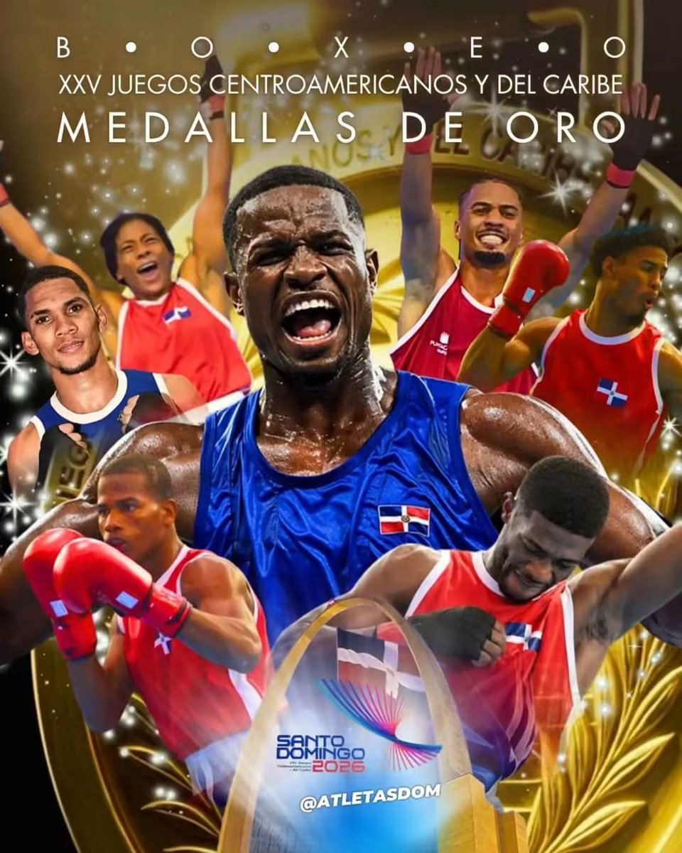 hgomez27's tweet photo. ¡Que vivan nuestros boxeadores!

¡Que viva la República Dominicana! 🇩🇴🇩🇴🇩🇴🇩🇴🇩🇴🇩🇴🇩🇴

De 7-7 🥇🥇🥇🥇🥇🥇🥇

- Estéfani Almánzar / 54kg🥇
- Junior Alcántara / 55kg🥇
- Disney Medina / 60kg🥇
- Miguel Ángel Encarnación / 65kg🥇
- Ricardo Cuello / 70kg🥇
- Noel Pacheco / 80kg🥇
- Cristian Pinales / 90kg🥇