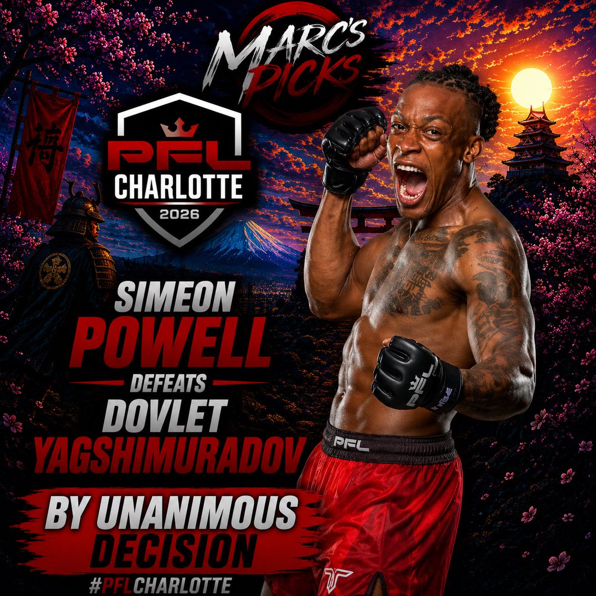 Marcus_MMAandPW's tweet photo. Powell gets the UD Victory over Yagshimuradov! #PFL #PFLCharlotte #MMA #results #MarcsPicks https://t.co/5ohwqzX4qf