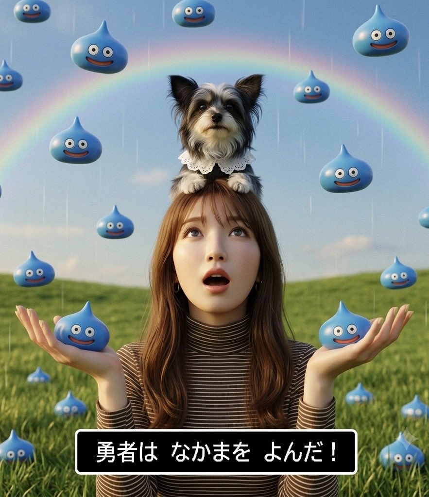 pechi_130's tweet photo. なかまをよんでみた！
渋谷いけない人はSNS上でもたのしめるのでぜひやってみてね👑🗡️

愛犬でも作れるよ🐶✨
ジェミニアプリをダウンロードするとスライムとかわいい写真がつくれる！
#ジェミニクエストは8月9日まで

イベント詳細や家での体験詳細は
@googlejapan をチェック♡
素材提供：スクウェア・エニックス
#PR #Gemini