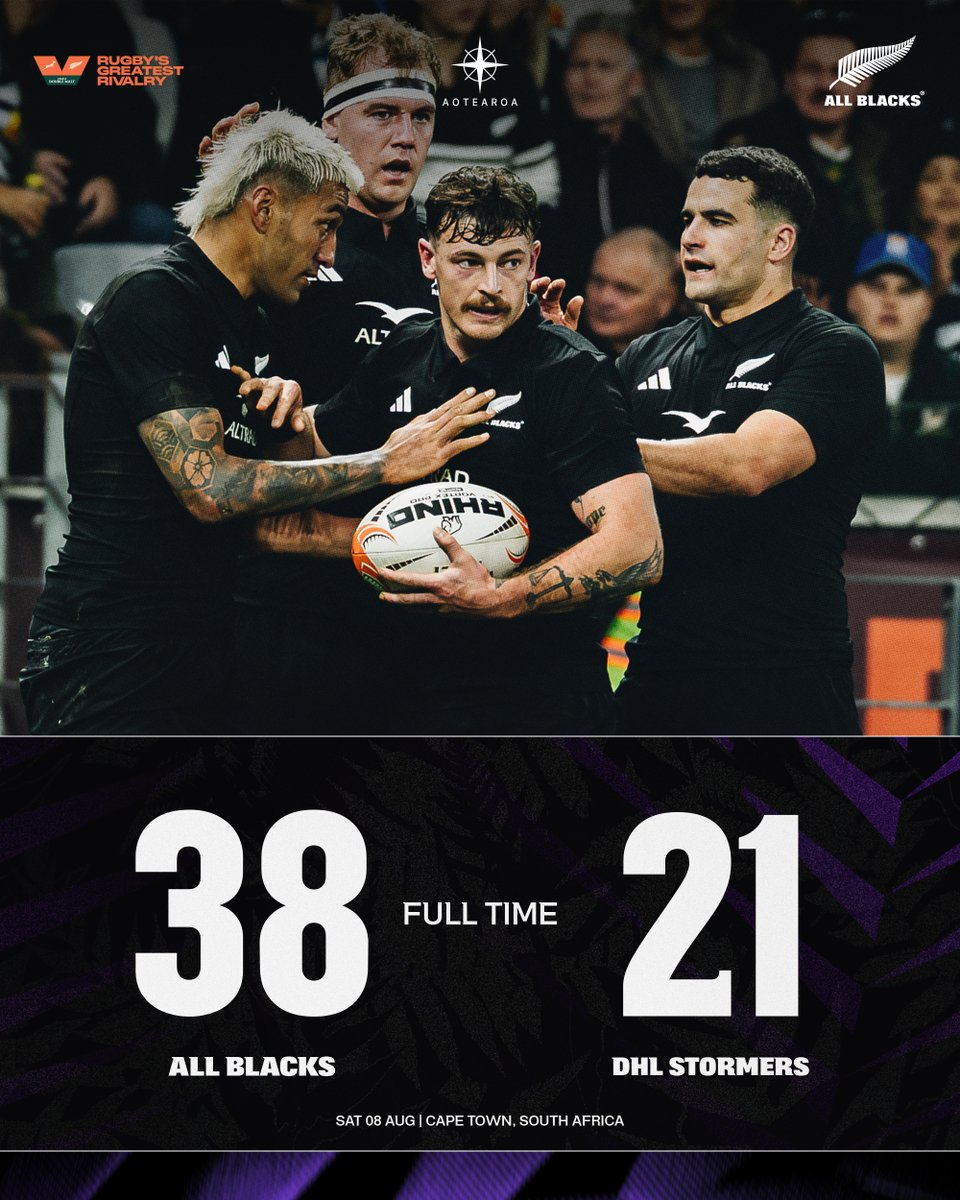 AllBlacks's tweet photo. Fished strong. Ngā mihi, thank you DHL Stormers for the battle 🖤🤍 

Thank you to our All Blacks whānau for tuning in, all over the world. https://t.co/AKZHeBPjYi