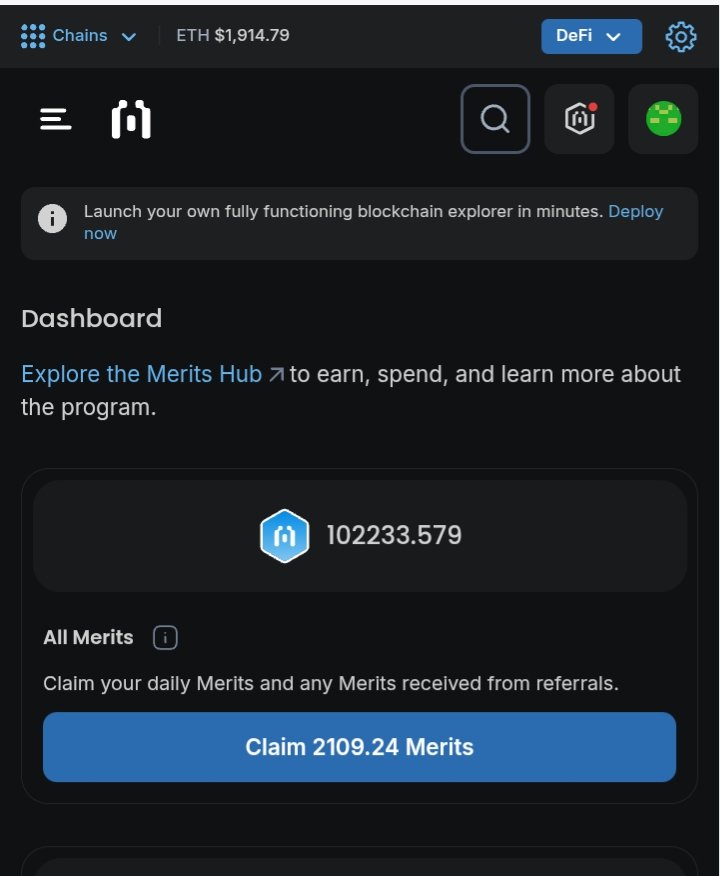shadatofficial1's tweet photo. Blockscout Merits Are Live! 

If you use @blockscout , don’t forget to check your Merits and start collecting them

Merits are digital rewards earned by:

> Exploring blockchain data
> Using Blockscout features
> Participating in supported activities
> Building your explorer activity history

Check & Claim your Merits

🔗https://t.co/zghQY035rx

Merits are not a token right now, and they currently have no monetary value

But Blockscout mentions that Merits may unlock future benefits like:
> Exclusive opportunities
> Merchandise
> New features
> Special access

And we’ve seen many Web3 projects reward early active users through points, badges, and activity systems

Could Merits become important for future rewards or even a potential airdrop? 

Nothing is confirmed, but staying active early usually costs little and can be worth watching

I’m checking my Merits and exploring Blockscout while it’s still early

How many Merits did you collect?