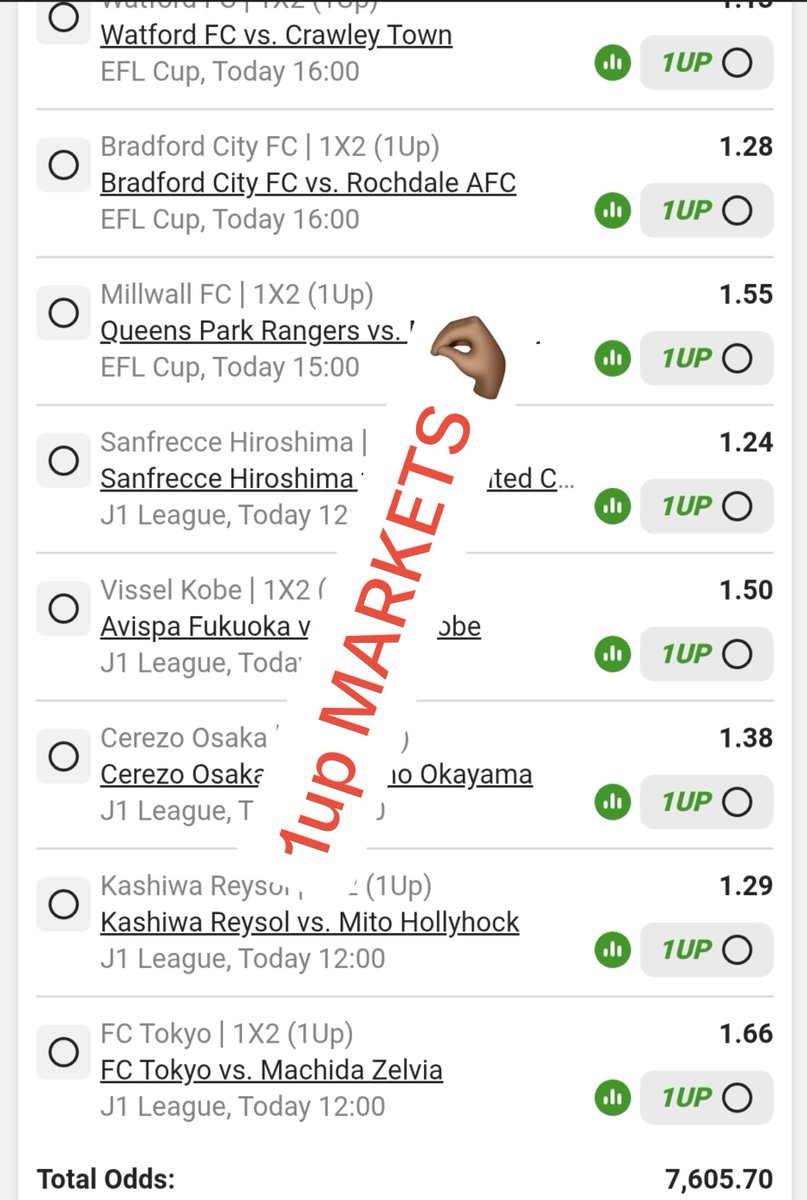 LeswiiSwaMina's tweet photo. Betslip CODE  : BW6753ED3F https://t.co/wAyHUlTxGZ
1up MARKETS 🤌🏾 🍏

Kick OFF : 12;00 ⌚️ 

Massively ODDS-ON: 7,605 ✊🏾 ✔
#BetwayRecommendedBets https://t.co/fscOPJ9fWo