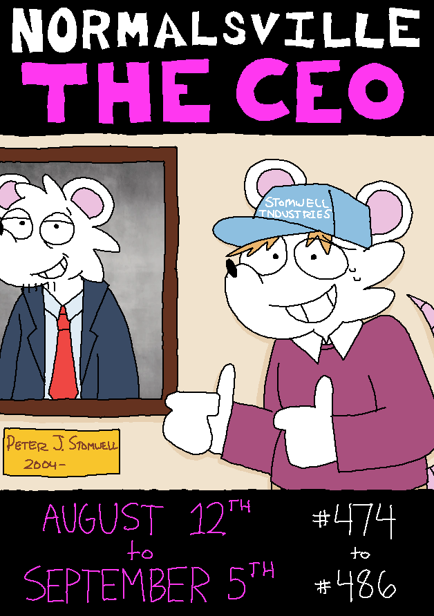 FreonCat's tweet photo. NORMALSVILLE ARC #7 IN 5 DAYS

THE CEO
AUGUST 12TH
13 PARTS

YAY! https://t.co/7RN41Vm0gc