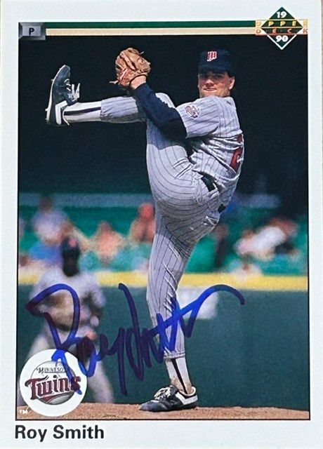 kane_autograph's tweet photo. Roy Smith pitched for both the Minnesota Twins and the Cleveland Indians during his Major League career. While his MLB time was brief, he kept chasing the game he loved, spending parts of nine seasons in professional baseball. #TTM #MinnesotaTwins #BaseballCards #KaneAutograph https://t.co/A5O92PMAak