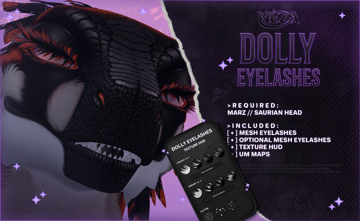 neza_SL's tweet photo. Eyelashes for Marz Saurian is out!! You can grab them at my MP!! :з

LINK // https://t.co/idRphv7e5W
TAGS // #FurrySL #SecondLife https://t.co/8f7Hd8KILi