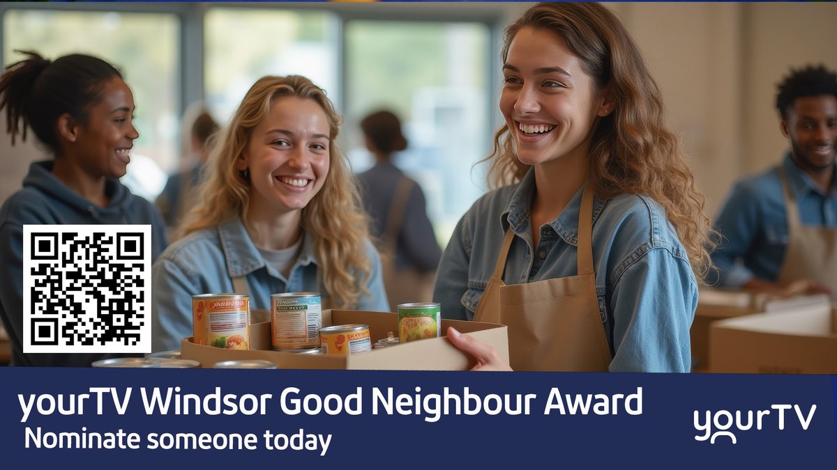 yourtvwindsor's tweet photo. We're celebrating those who make a difference in our community. Visit https://t.co/ofgfl0Ymp0 and click the "Nominate a Good Neighbour" button to submit your nomination.

#yourtv #GoodNeighbour https://t.co/XyJWkM9fMJ