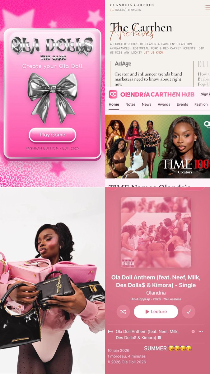 okayblistenup's tweet photo. #OlaDolls having their own anthem, game, websites and designer bag is SO TEA 🎀 https://t.co/8sL6ardTEK