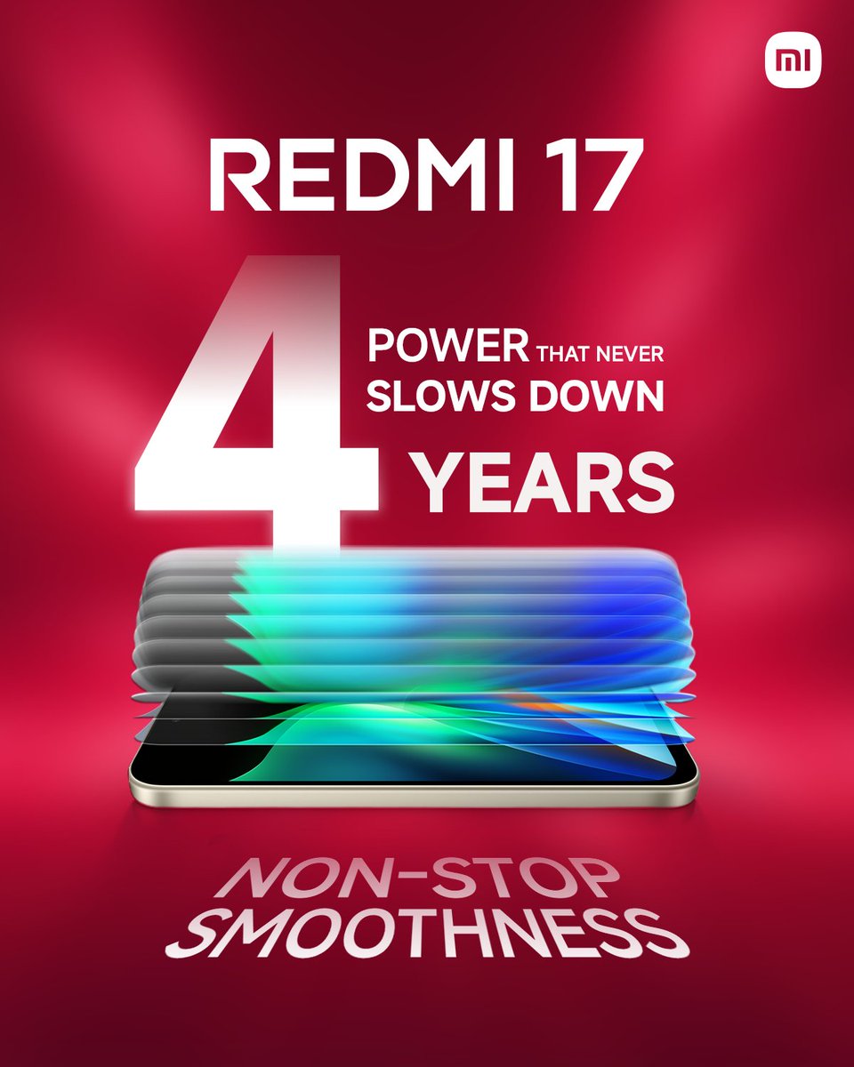 MiBangladesh's tweet photo. Keep doing more, without ever slowing down. ⚡
The new REDMI 17 is built to stay smooth for up to 4 years, delivering the performance you need to non-stop power through everything. 💥
Visit your nearest Xiaomi Store, get your REDMI 17 today!
#REDMI17 #POWER #NonStopEverything #XiaomiBangladesh