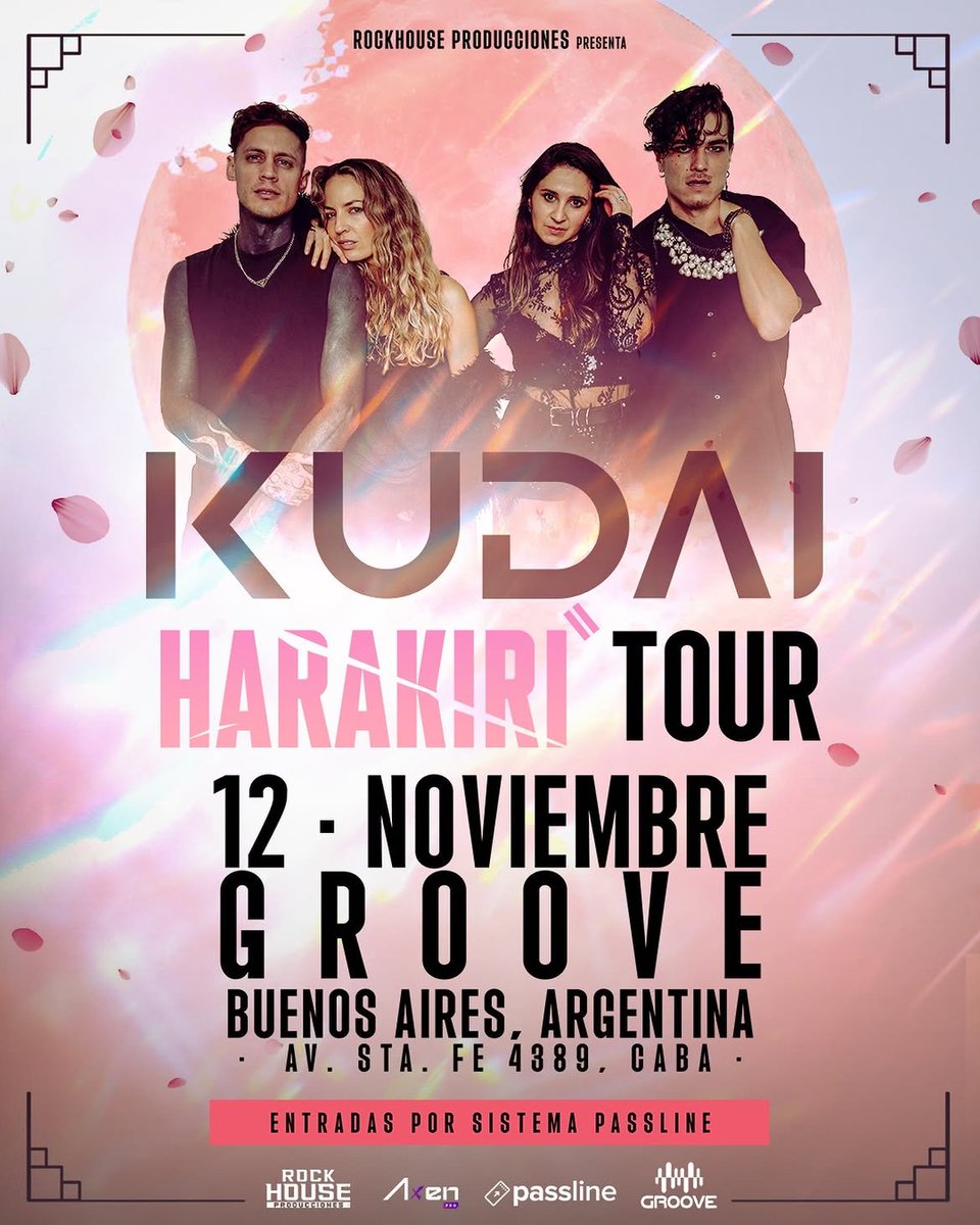 RecitArg's tweet photo. Kudai en Argentina
Harakiri Tour 2026

📅 12 de Noviembre
📍 Groove. Buenos Aires
🎟 Entradas ya a la venta en https://t.co/5UZiyMLW2N

📅 13 de Noviembre
📍 Club Paraguay, Córdoba
🎟 Entradas ya a la venta en https://t.co/9R5gabNHKT https://t.co/d6qhI0MbqX