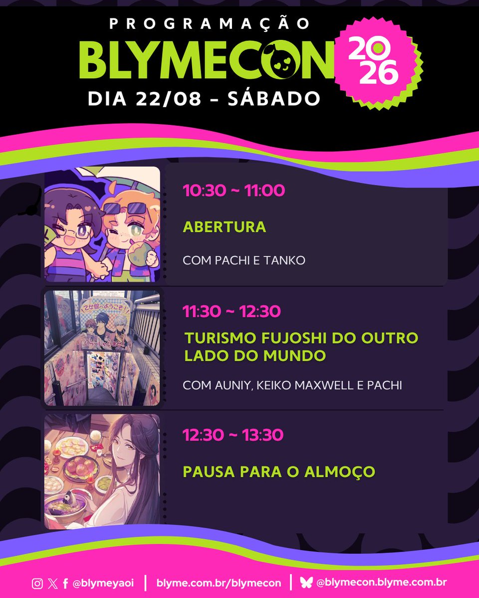 blymecon's tweet photo. ANSIOSOS PARA A BLYMECON?!

Nós também mal podemos esperar!!! 🤩

Fiquem com a nossa PROGRAMAÇÃO para os dois dias de evento e já vão se organizando!

Confiram aqui o que teremos no sábado, dia 22/08: https://t.co/TvUFiFHAsd