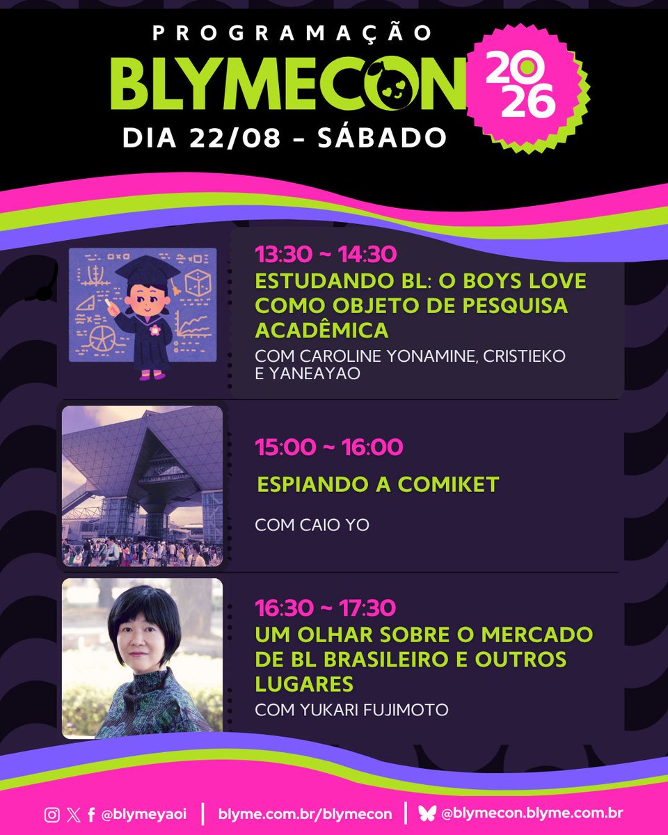 blymecon's tweet photo. ANSIOSOS PARA A BLYMECON?!

Nós também mal podemos esperar!!! 🤩

Fiquem com a nossa PROGRAMAÇÃO para os dois dias de evento e já vão se organizando!

Confiram aqui o que teremos no sábado, dia 22/08: https://t.co/TvUFiFHAsd